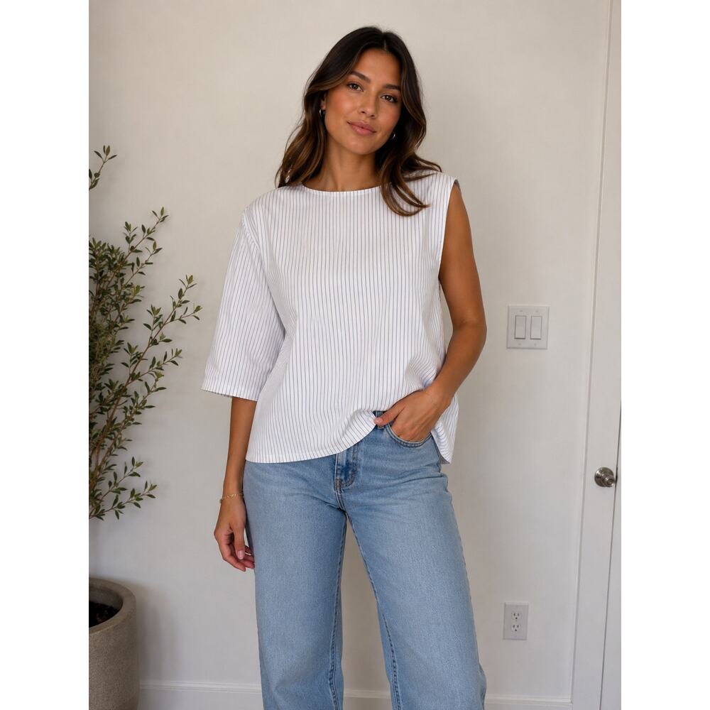 Maison | The Harbor Stripe Asymmetrical Top $424